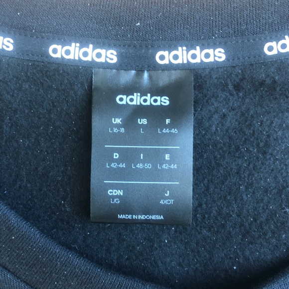 ADIDAS Men’s Black Sweatshirt with Three White Stripes - Picture 3 of 5